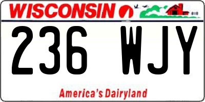 WI license plate 236WJY