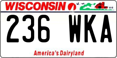 WI license plate 236WKA