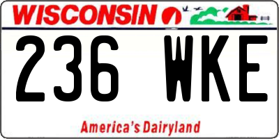 WI license plate 236WKE