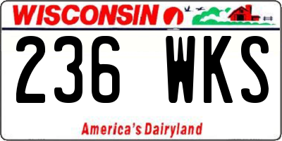 WI license plate 236WKS