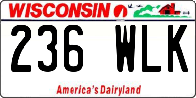 WI license plate 236WLK
