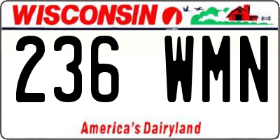 WI license plate 236WMN