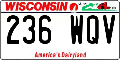 WI license plate 236WQV
