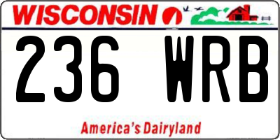 WI license plate 236WRB