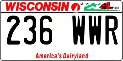 WI license plate 236WWR