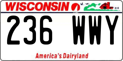 WI license plate 236WWY