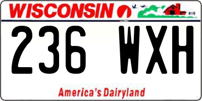 WI license plate 236WXH