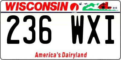 WI license plate 236WXI