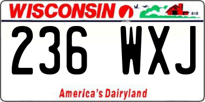 WI license plate 236WXJ