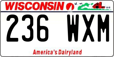 WI license plate 236WXM