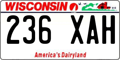 WI license plate 236XAH