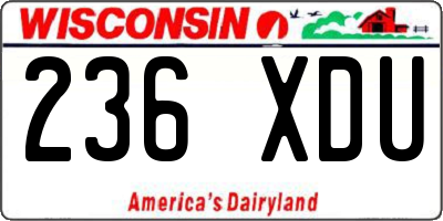 WI license plate 236XDU
