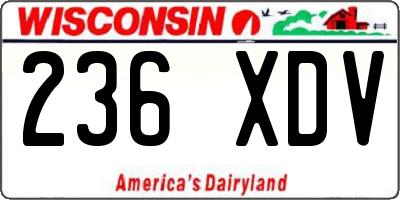 WI license plate 236XDV