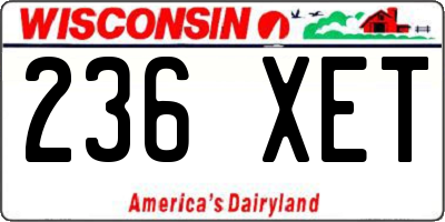WI license plate 236XET