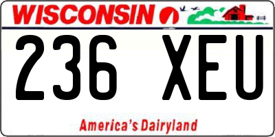 WI license plate 236XEU