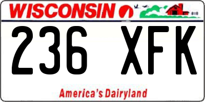 WI license plate 236XFK