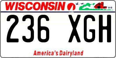 WI license plate 236XGH