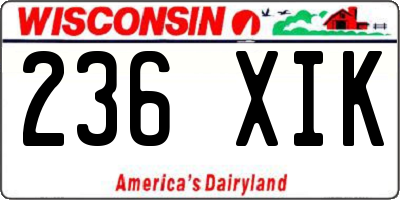 WI license plate 236XIK