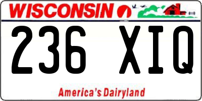WI license plate 236XIQ
