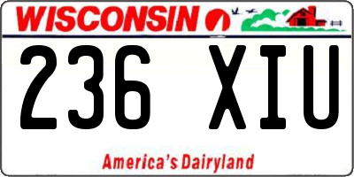 WI license plate 236XIU
