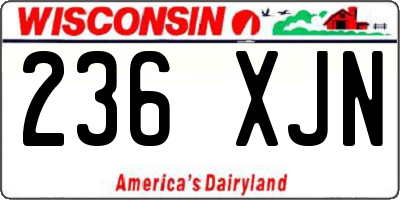 WI license plate 236XJN
