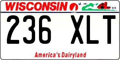 WI license plate 236XLT