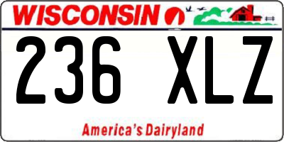 WI license plate 236XLZ