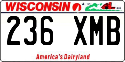 WI license plate 236XMB