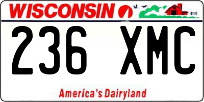 WI license plate 236XMC