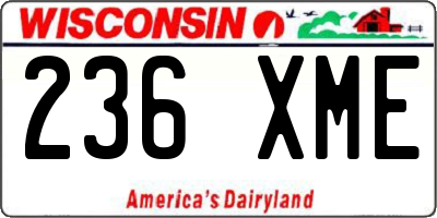 WI license plate 236XME