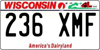 WI license plate 236XMF