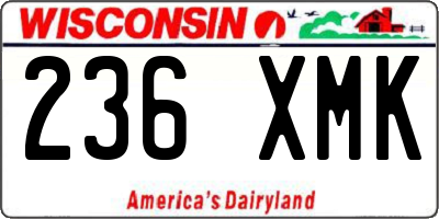 WI license plate 236XMK