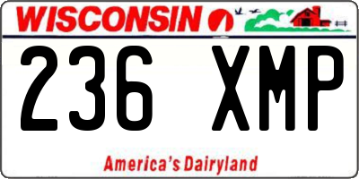 WI license plate 236XMP