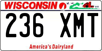 WI license plate 236XMT