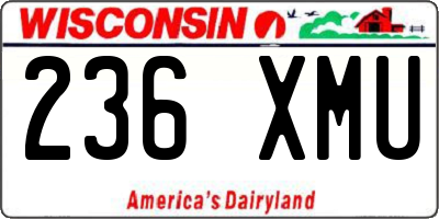 WI license plate 236XMU