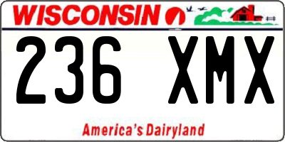 WI license plate 236XMX