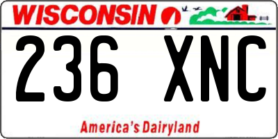 WI license plate 236XNC