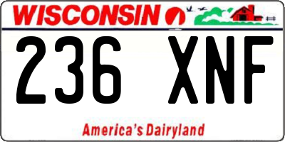 WI license plate 236XNF