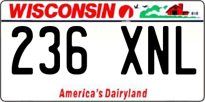 WI license plate 236XNL