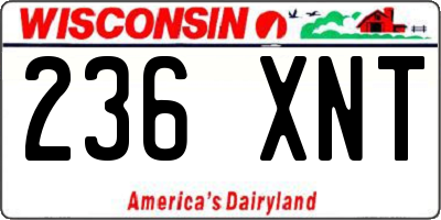 WI license plate 236XNT