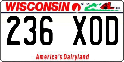 WI license plate 236XOD