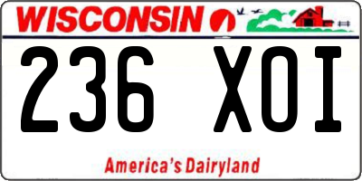 WI license plate 236XOI