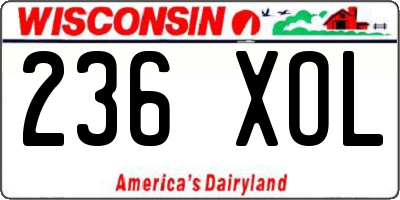 WI license plate 236XOL
