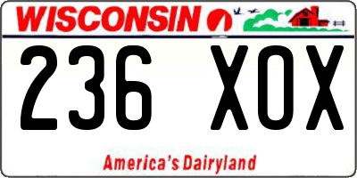 WI license plate 236XOX