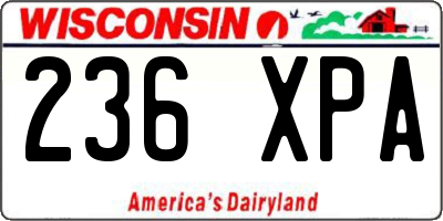 WI license plate 236XPA
