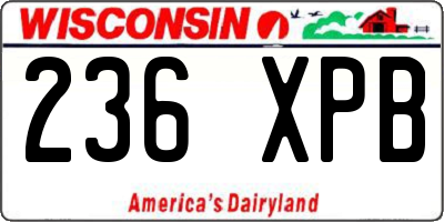 WI license plate 236XPB