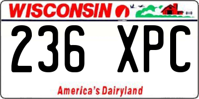 WI license plate 236XPC