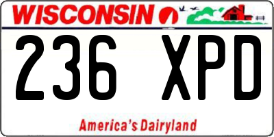 WI license plate 236XPD