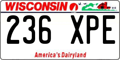 WI license plate 236XPE