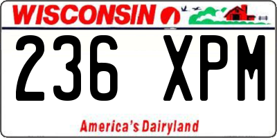 WI license plate 236XPM